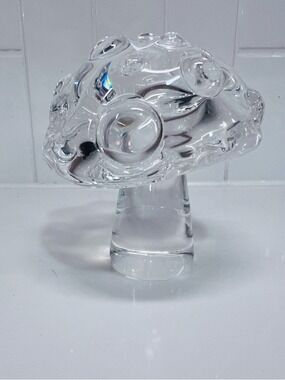 Vintage Steuben Crystal Glass Small Mottled Mushroom 8264 Paperweight 4”